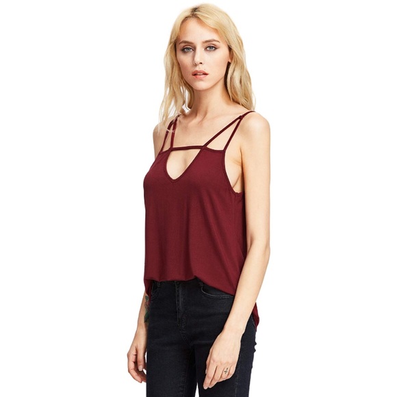 Strappy Open Back Cami Spaghetti Strap Tank Top - Picture 3 of 3